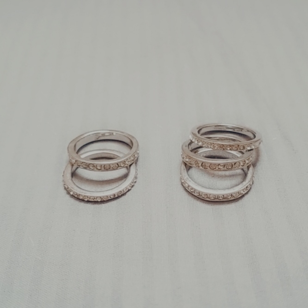 Sterling Silver Small Diamond Rings - Picture 2 of 2